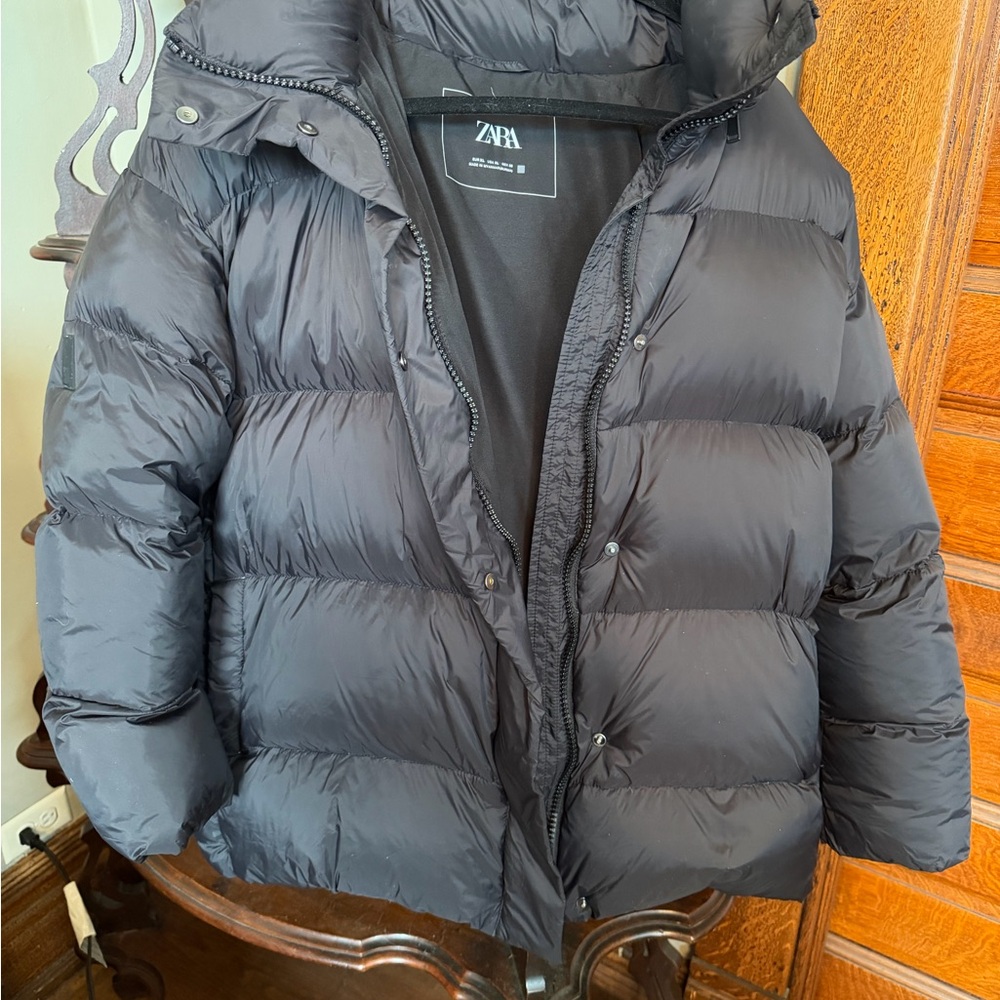Zara Water Repellant 700 Fill Down Puffer Coat Hoodie Women’s Size XL